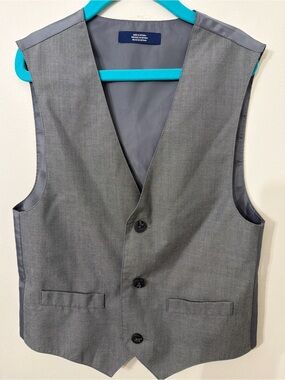 Izod Boys Gray Dress Vest - Three-Button Formal Vest